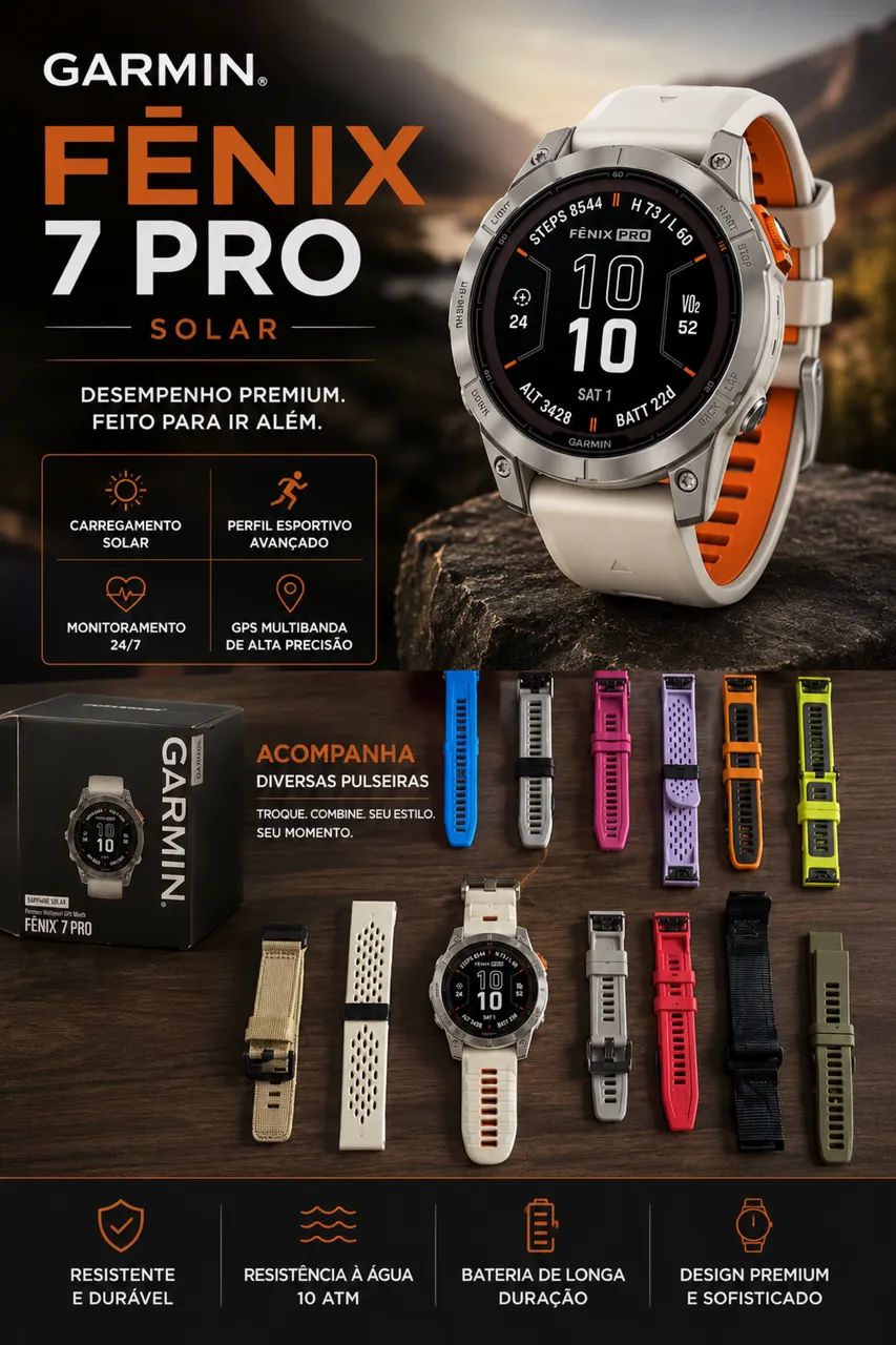Relógio Garmin Fênix 7 pro 