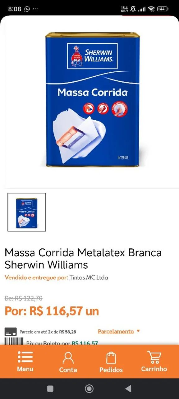 Massa corrida Sherwin Willians  - Foto 4