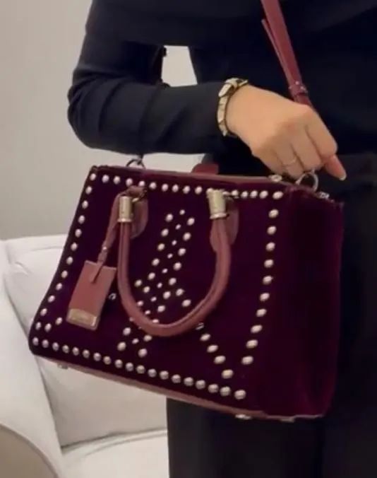 Bolsa Schutz em Veludo marsala 