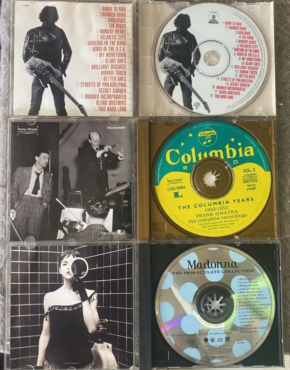 lote com 13cds pop originais: madonna, bruce springsteen, legião