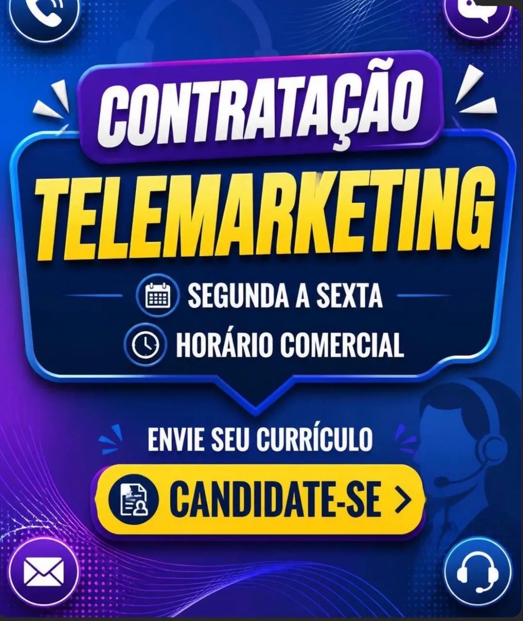 Telemarketing e comissão pode chegar até 3 mil 