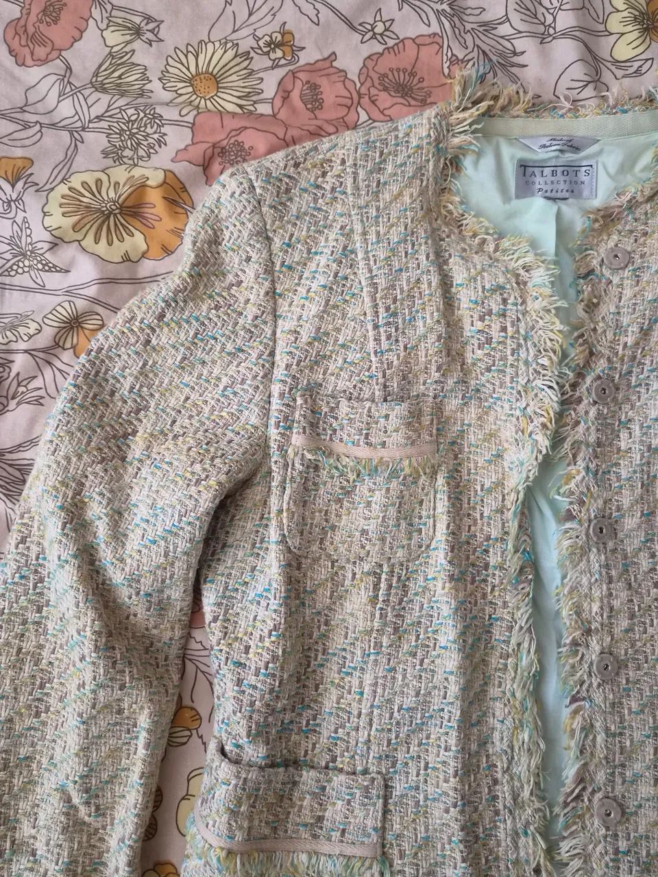 casaco talbots tweed bege p - Foto 4