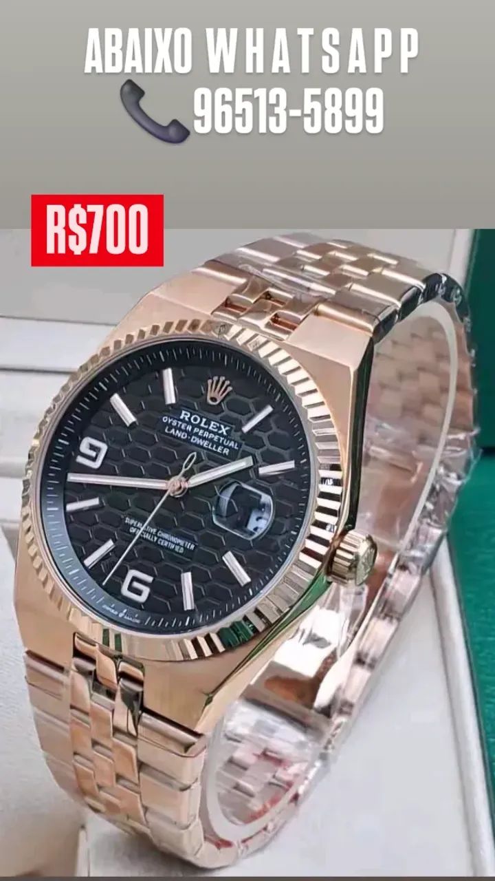 Relógio ROLEX LAND Dweller Dourado Automático  - ENTREGAMOS  - Foto 2