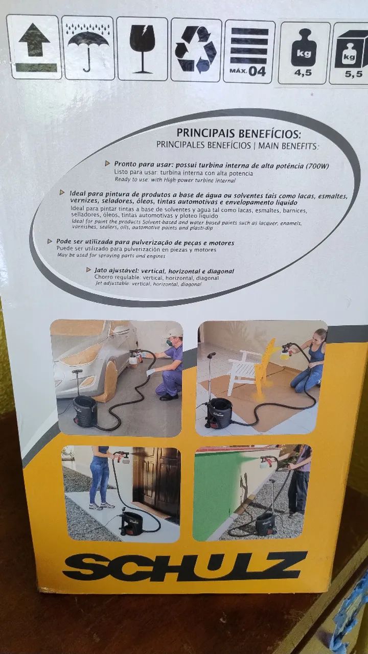 Pistola de pintura pulverizadora 700W AIR PLUS SPRAY Schulz 110V - Foto 3