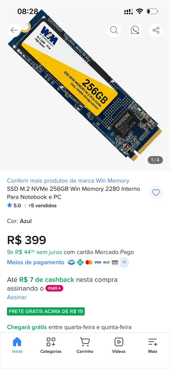 SSD M.2 NVMe 256GB Win Memory 2280 Interno Notebook PC - Foto 3