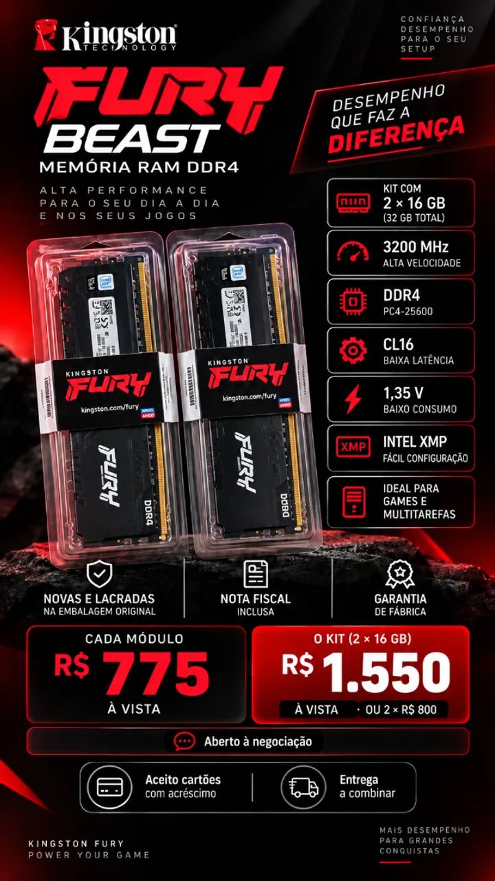 Memória ram fury