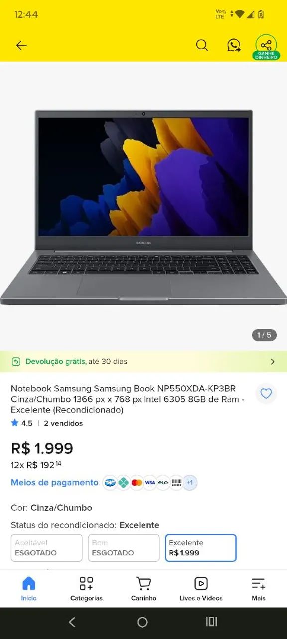 Notebook Samsung 550XDA 8gb - Foto 3