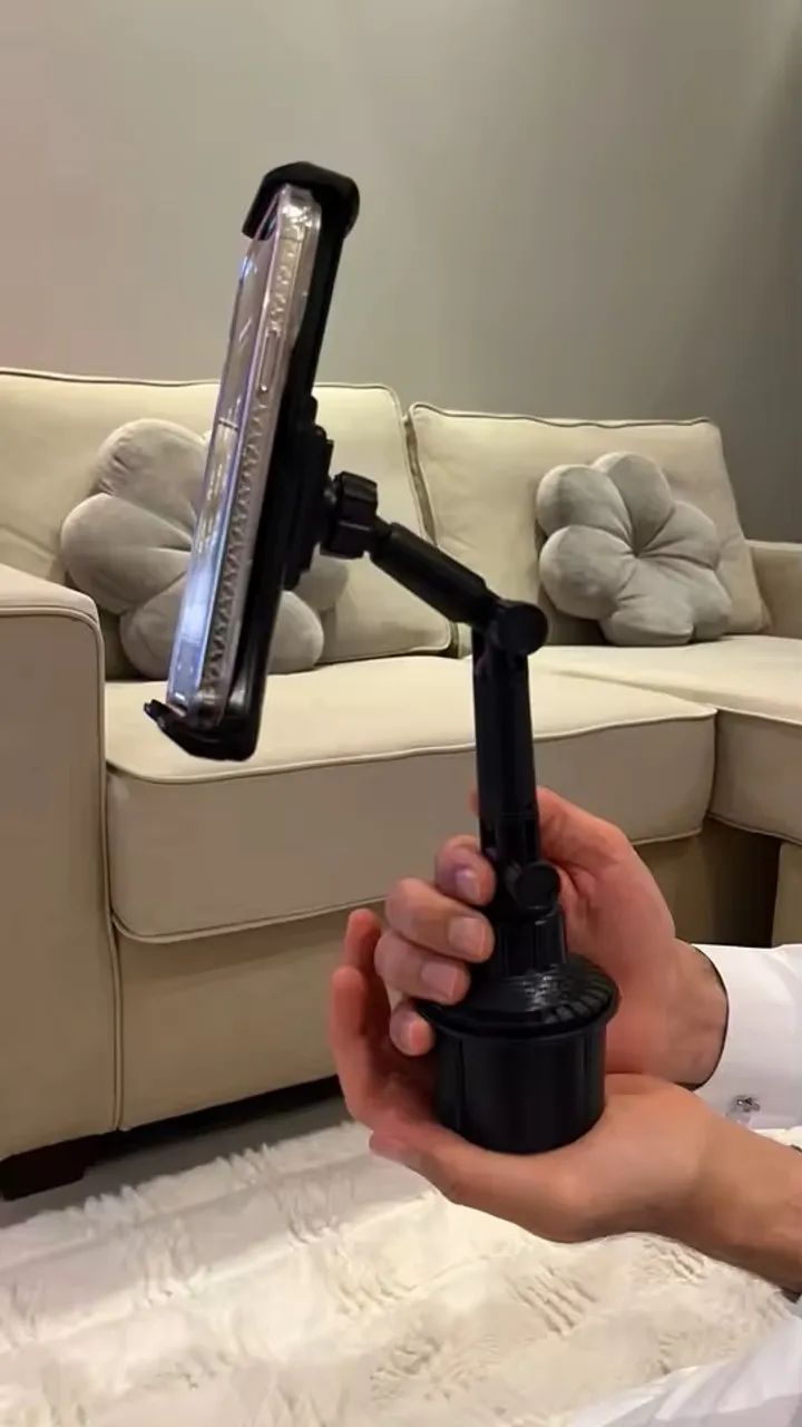 Suporte telefone e tablet para porta copos do carro - Foto 5