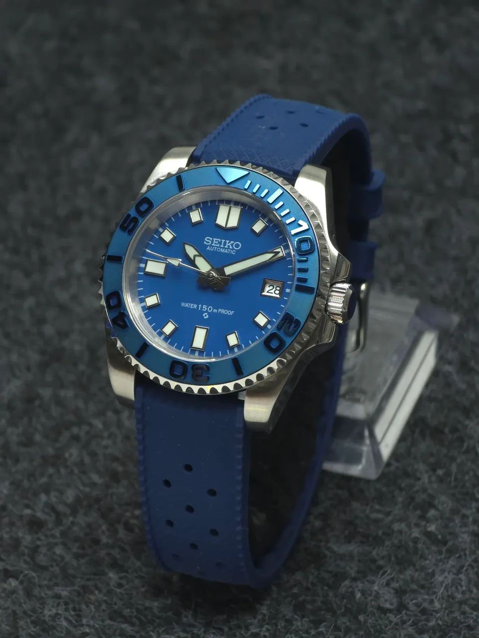 Seiko Customizado Mod Automático Azul - Foto 5