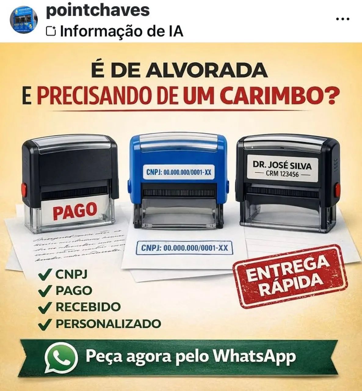 Carimbo de bolso entrega em até 1 dia - Foto 2