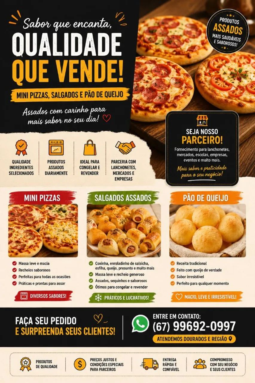 Minipizzas e salgados 