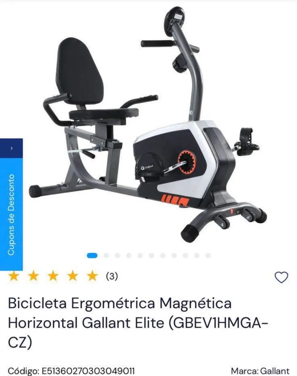 Bicicleta ergométrica horizontal