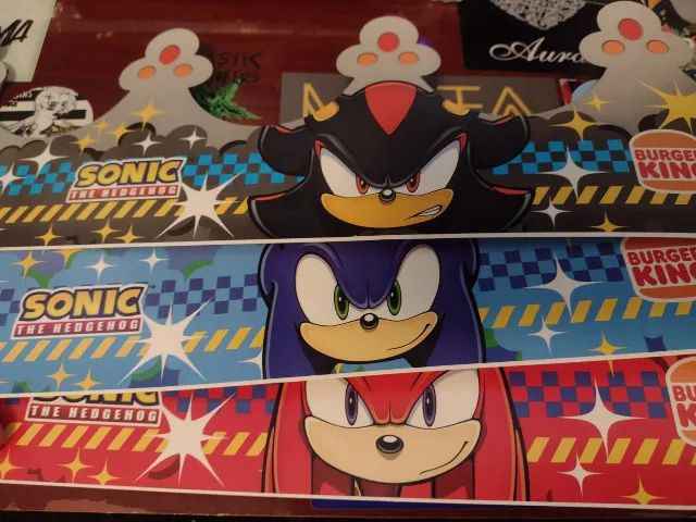 Coroa Burger King Sonic Knuckles Shadow Sega