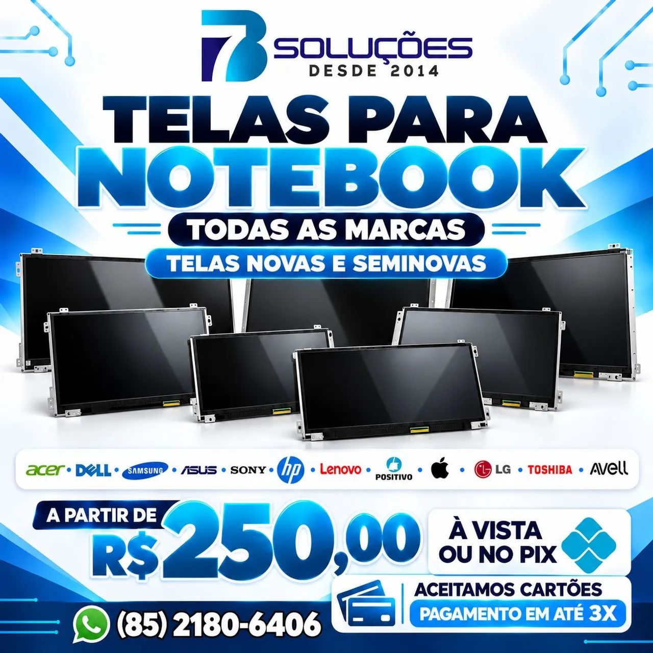 TELAS DE NOTEBOOK NOVAS E SEMINOVAS 