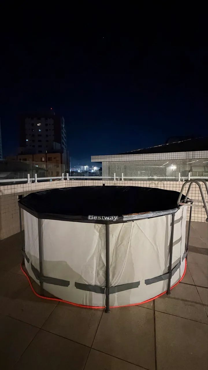 Piscina Estrutural 10250 Litros Steel Pro Max + Capa + Escada + Filtro Bestway - Foto 2