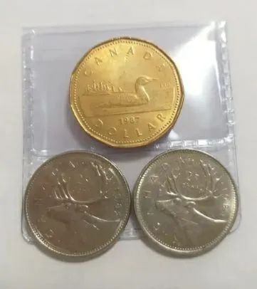 MOEDAS DO CANADÁ, 1982, 1984, 1987.