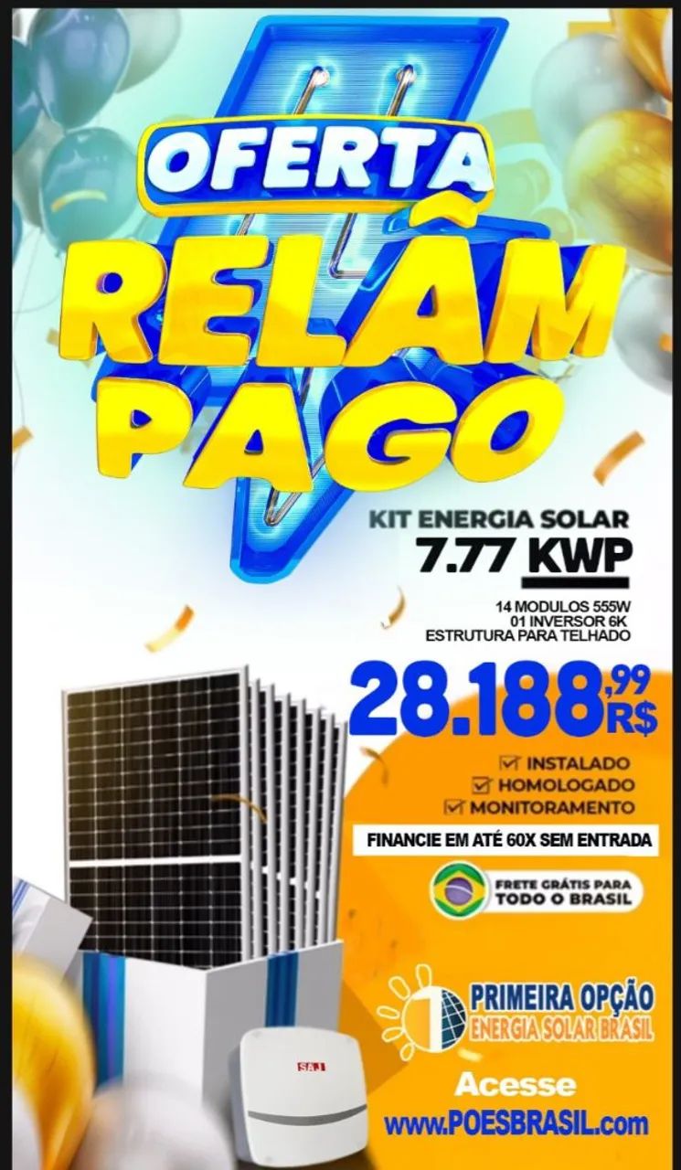 OFERTA FECHA MÊS $$$ Energia solar, residencial, industrial, usina solar - Foto 2