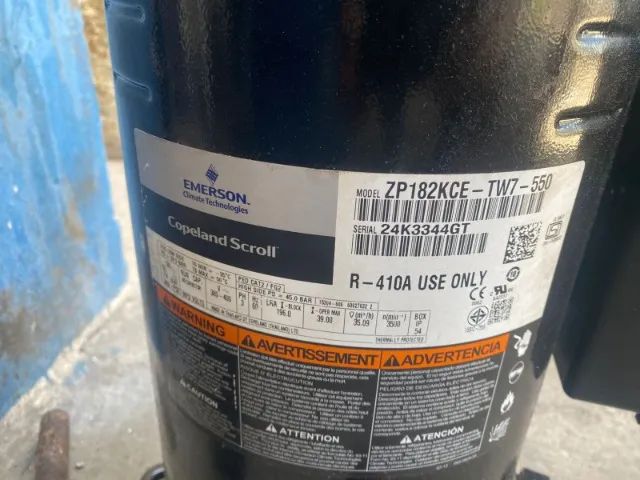 Compressor Scroll Copeland 15tr Zp182kce-tw7-550 R410a Novo - Ar