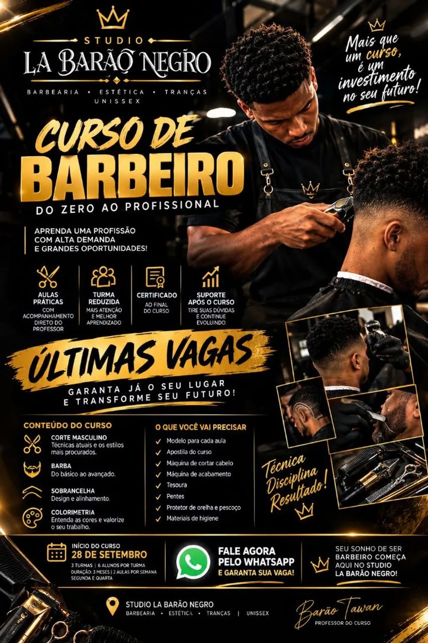 Vagas para cursos De Barbeiros 
