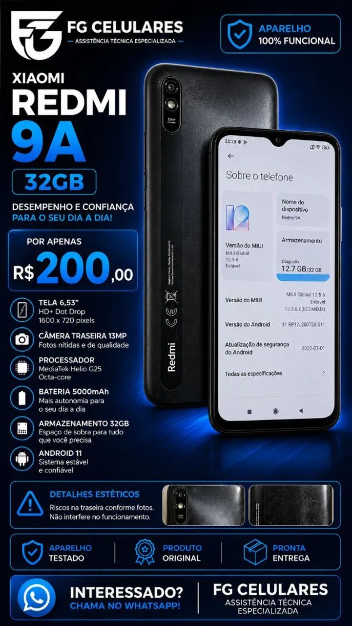 XIAOMI REDMI 9A 32GB À VENDA!