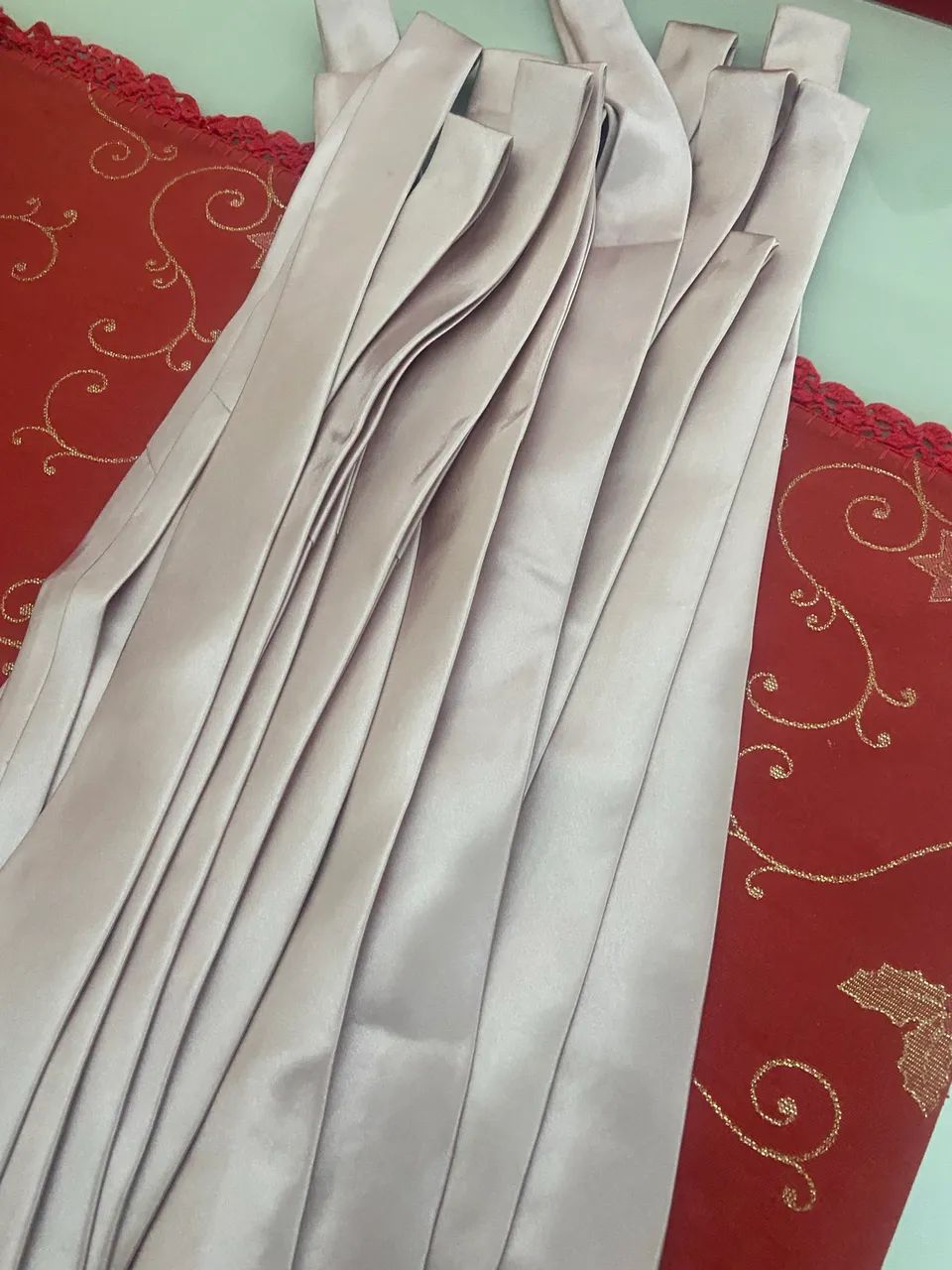 Conjunto 14 gravatas em cor rosé ideal para presentear padrinhos em casamentos  - Foto 2