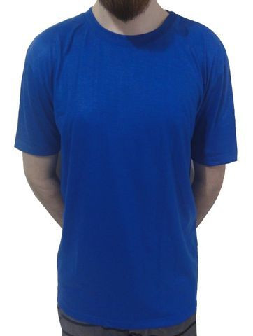 Camiseta 100% Poliéster Azul Lisa