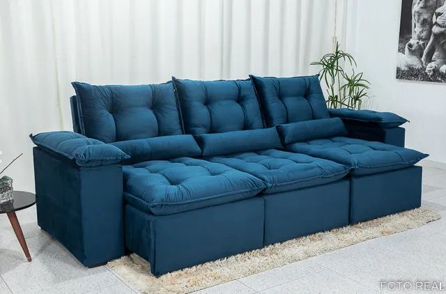 Sofá Retrátil Reclinável CONFORTO E QUALIDADE  2.70m rf3