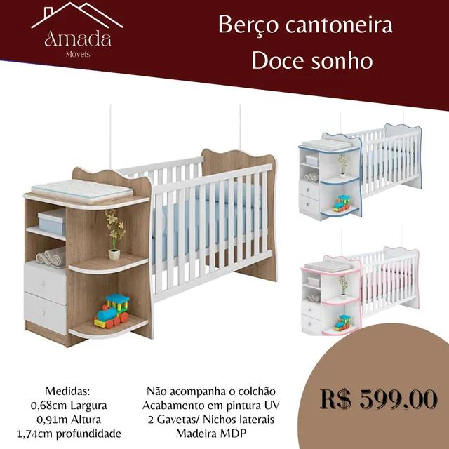 Berço mini cama amore , Entrega  em 3 dias  - Foto 3
