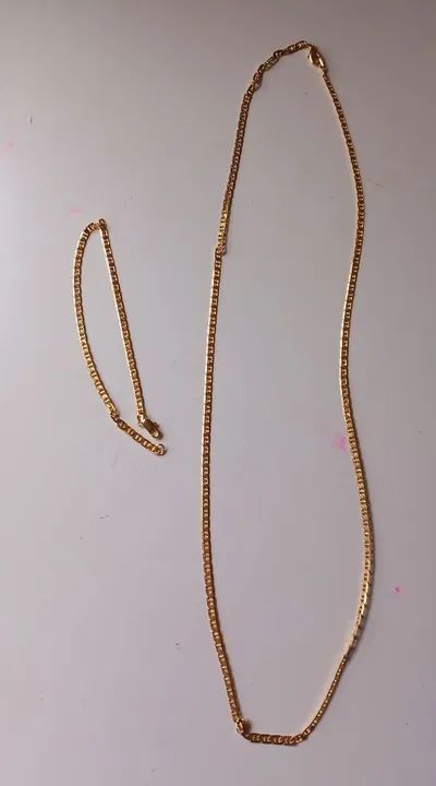 Conjunto de colar e pulseira masculina - Foto 4