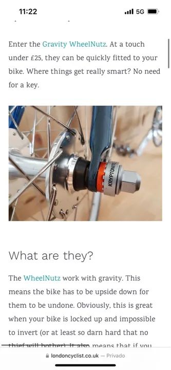 Bicycle Gravity Wheelnutz Kryptonite Security Wheelnutz