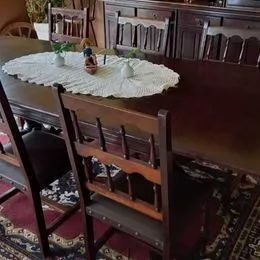 Mesa de jantar antiga 8 lugares
