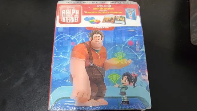 Edicao Limitada Lacrado: WiFi Ralph Blu-Ray 4K HDR + Blu-ray + Digital + Livro