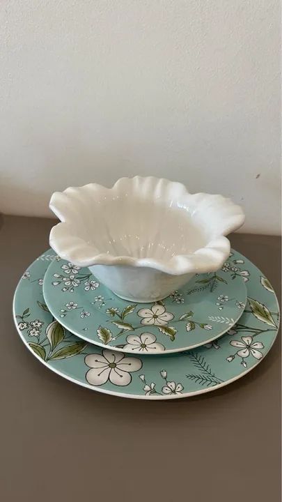 Jogo de pratos com flores28 peças  - Foto 2