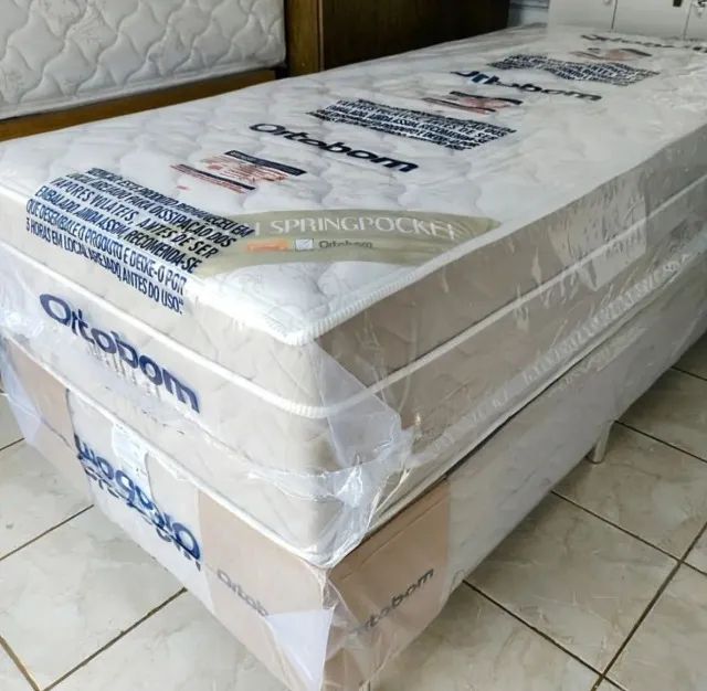 cama box solteiro airtech base e colchão