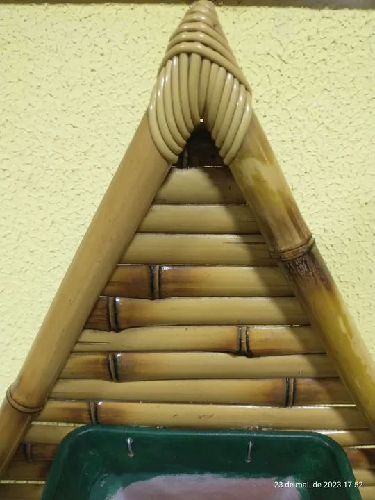 CACHEPÔ DE BAMBU PIRÂMIDE JARDIM DECORAÇÃO PRESENTE  - Foto 3