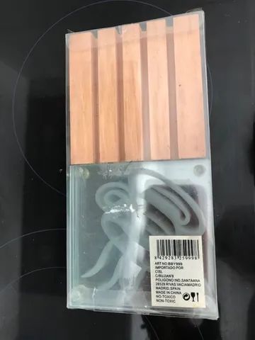 Porta café de vidro c/ suporte de madeira. - Foto 4