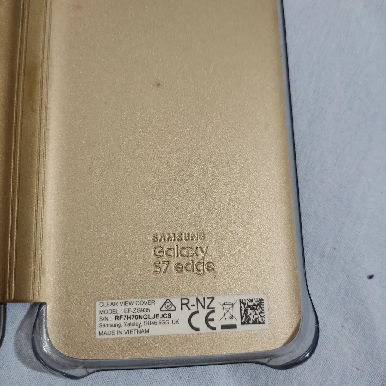 Capinha para Samsung Galaxy S7 edge Dourada clear view cover