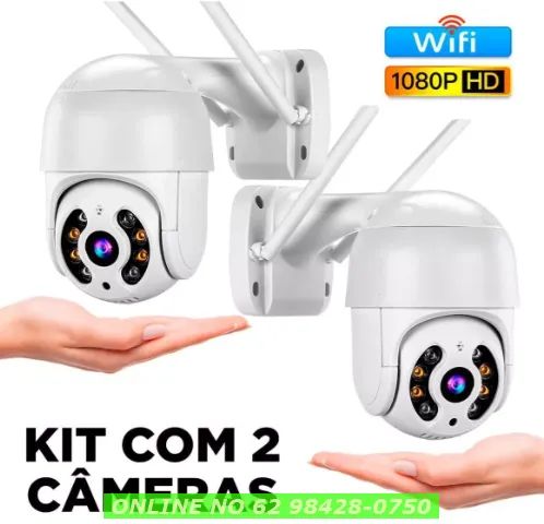 Kit com 2 Camera Segurança Gira 320° Smart Ip Wifi Full Hd externa 