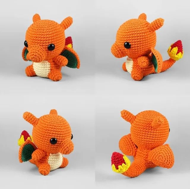 Charmander, Charmeleon e Charizard Amigurumi Crochê  - Foto 4
