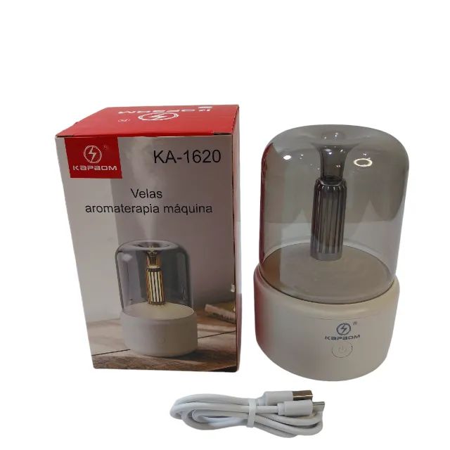 Difusor aromático ultrassonico e umidificador luz de vela 120 ml kapbom ka-1620 - Foto 2