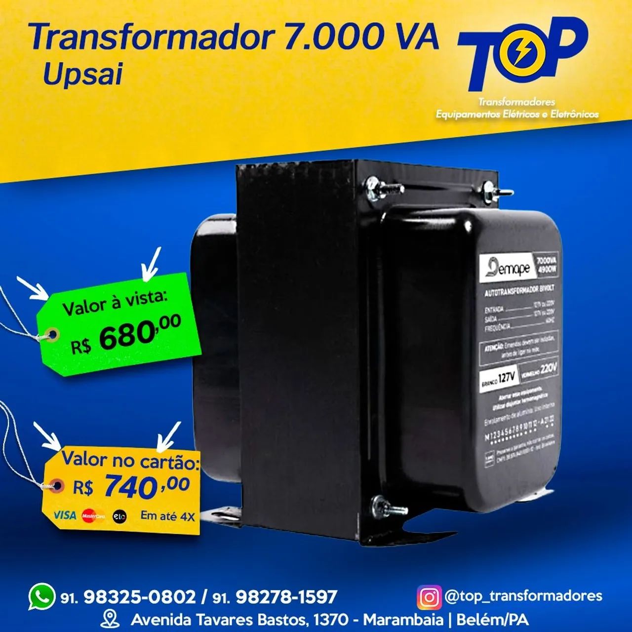 Transformador 7.000 va em cobre