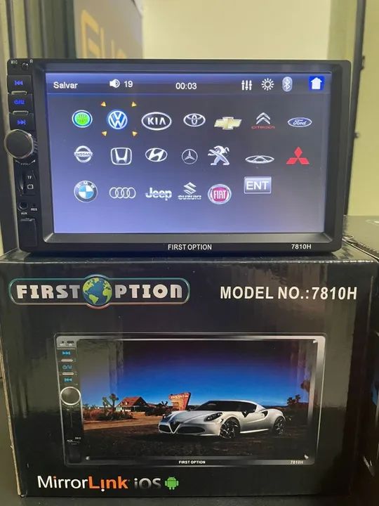 Central Multimidia 7 Pol. 2 Din Automotiva Universal Bluetooth 