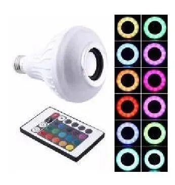 Lâmpada Led Rgb Colorida 6w E 27 Bluetooth Caixa Som 3w - Foto 2