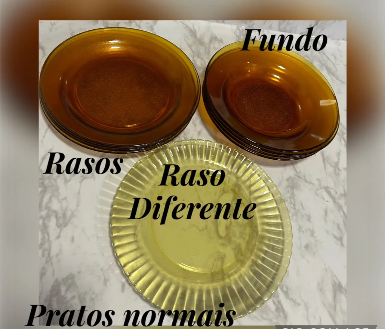 Conjunto ; Pratos de sobremesa duralex.
