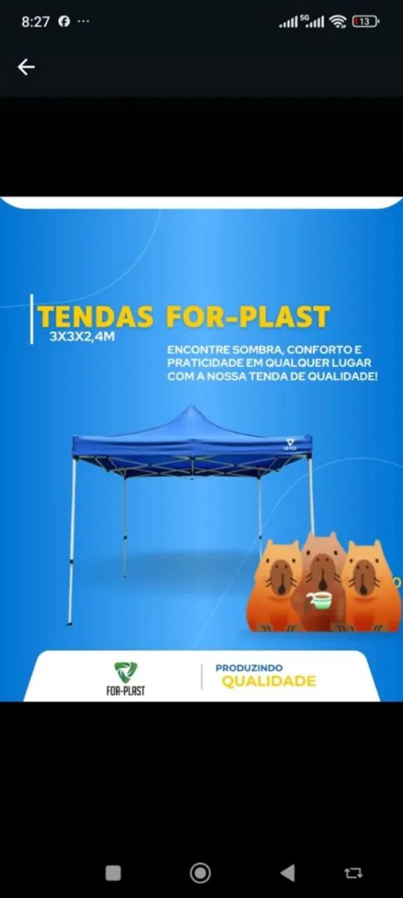 Tendas For-Plast 3x3x2,4m - Qualidade e Praticidade - Foto 2