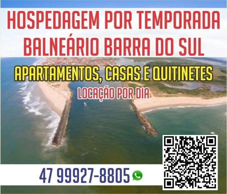 Locação por temporada balneário Barra do Sul no centro 