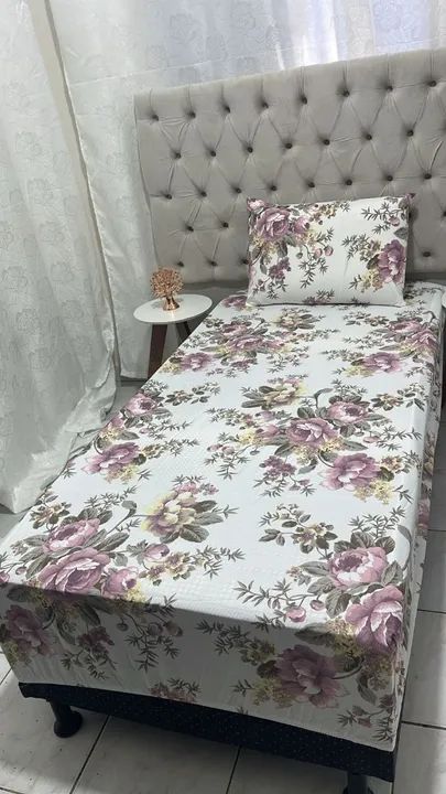 LENÇOL LUVA COM FRONHA SOLTEIRO ALGODÃO  - Foto 5