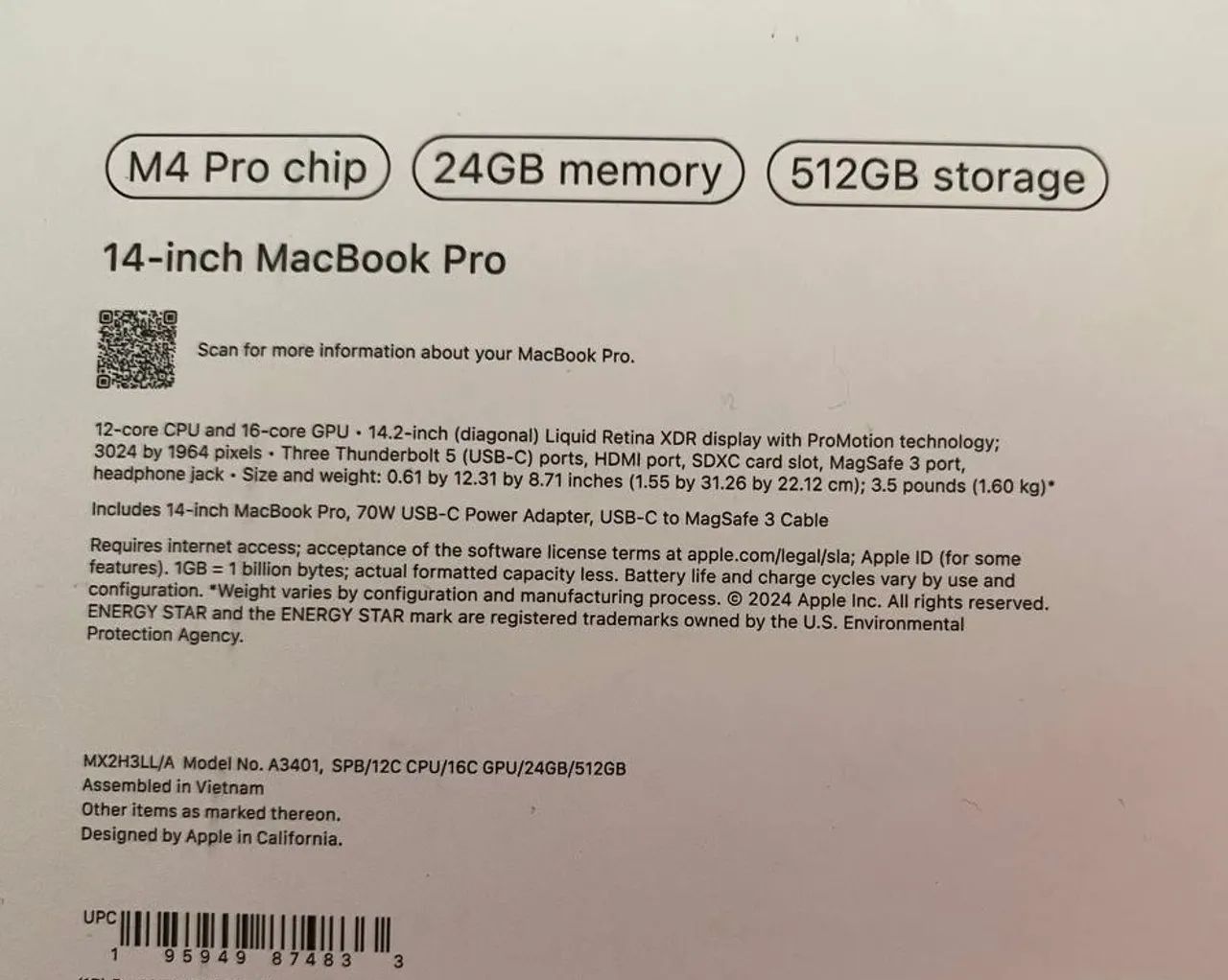 MacBook Pro M4 Pro 14.2 24GB/ 512SSD - Foto 2