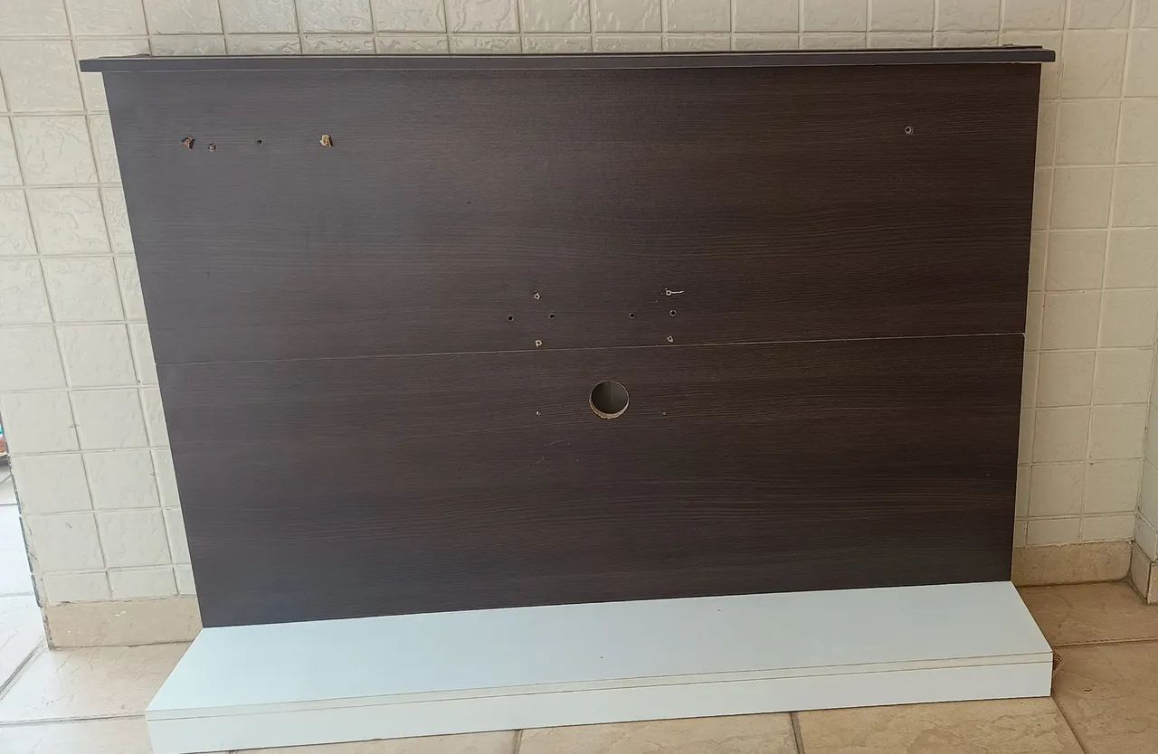 Painel para TV Marrom e Branco  - Foto 2
