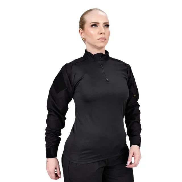 Camiseta Combat Shirt Feminina Preta Longa